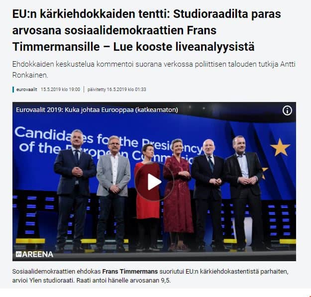 Timmermans ykkönen 20190515