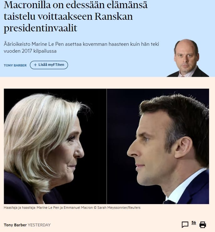 Macron vstaan Le Pen Barber 20220411