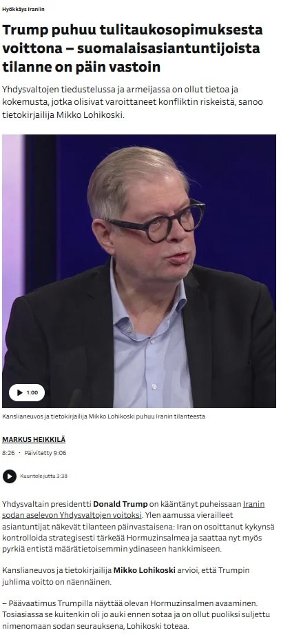 Mikko Lohikoski yle aamu 20260408