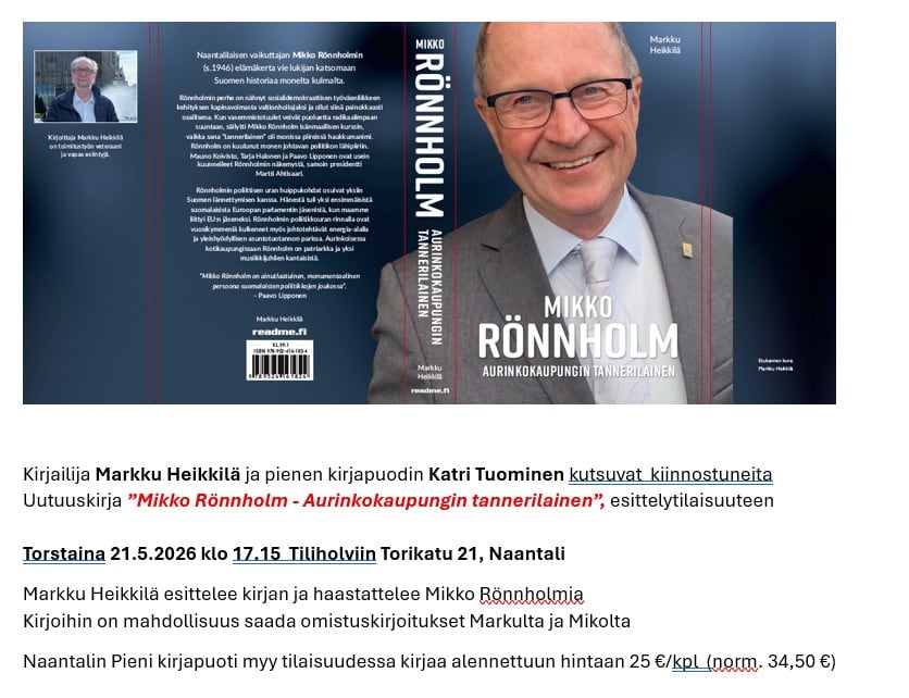 Kirjaesittely Tiiliholvissa 21.5.2026